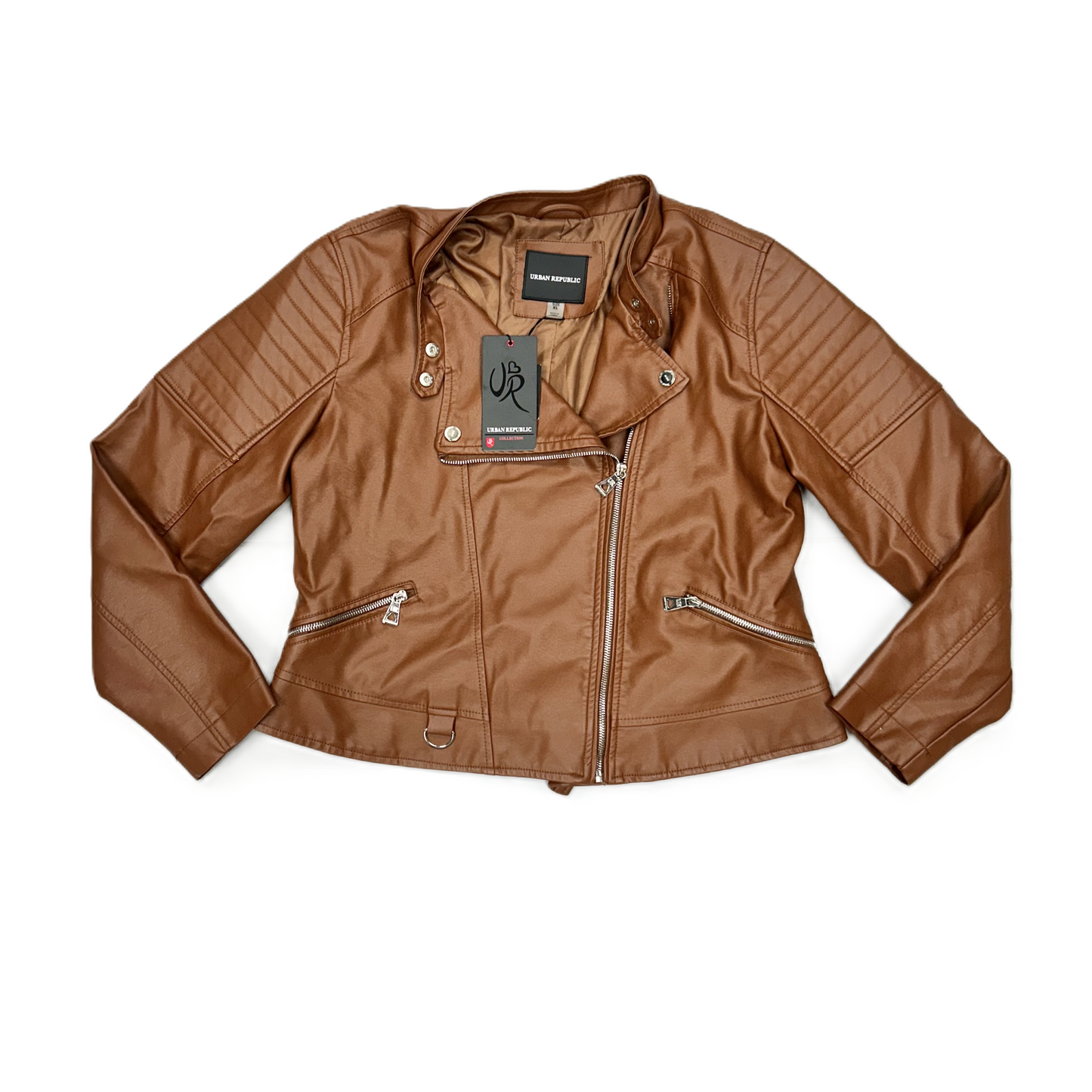 Jacket Moto By Urban Republic In Tan, Size: Xl