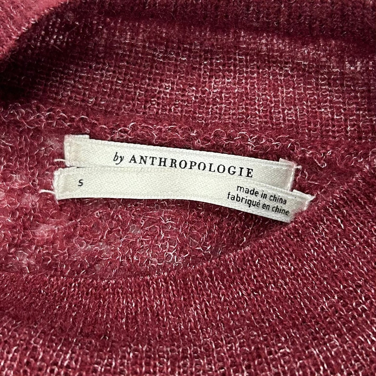 Top Long Sleeve By Anthropologie In Maroon, Size: S