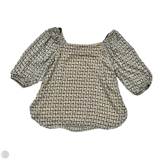 Top 2pc 3/4 Sleeve By Anne Klein In Plaid Pattern, Size: L