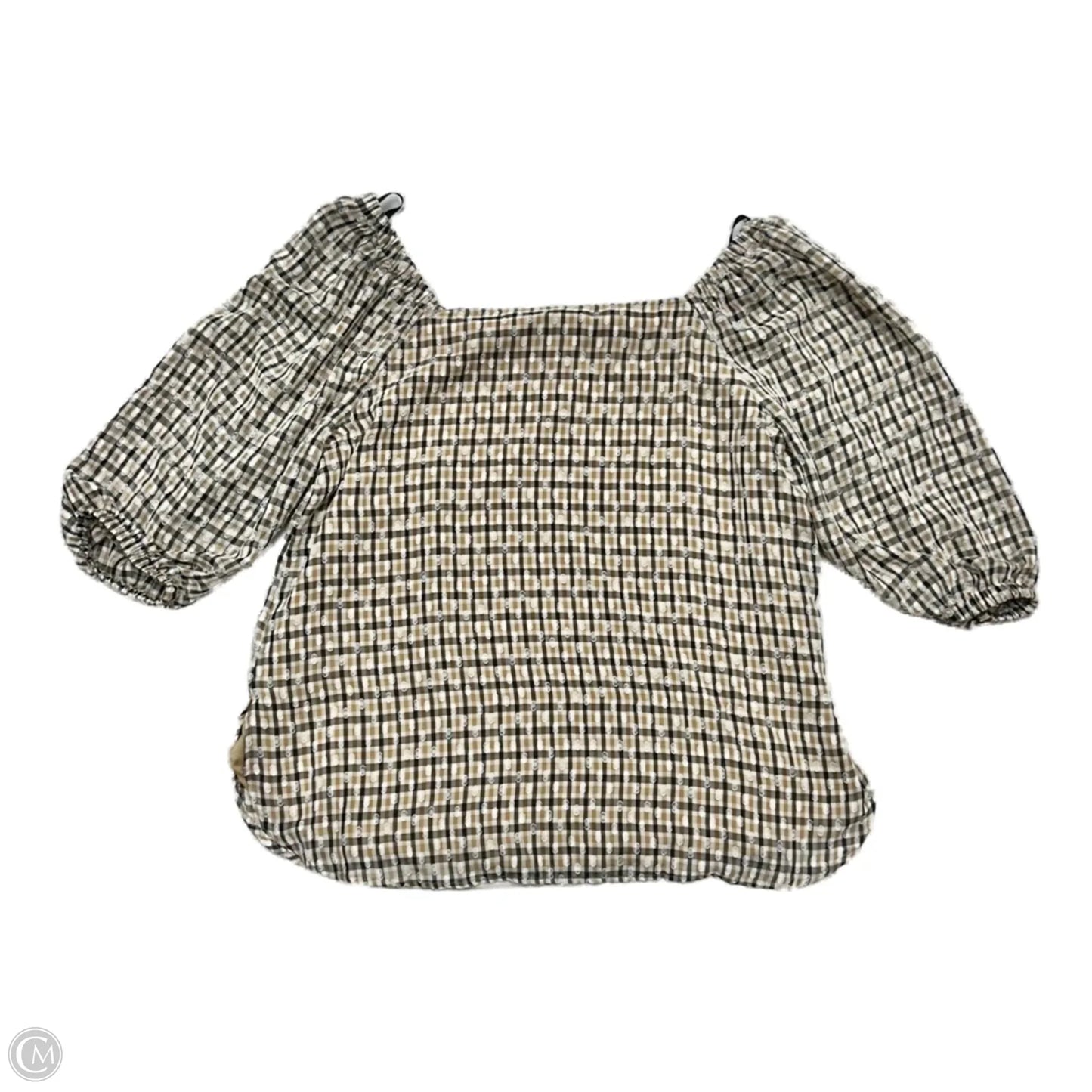 Top 2pc 3/4 Sleeve By Anne Klein In Plaid Pattern, Size: L