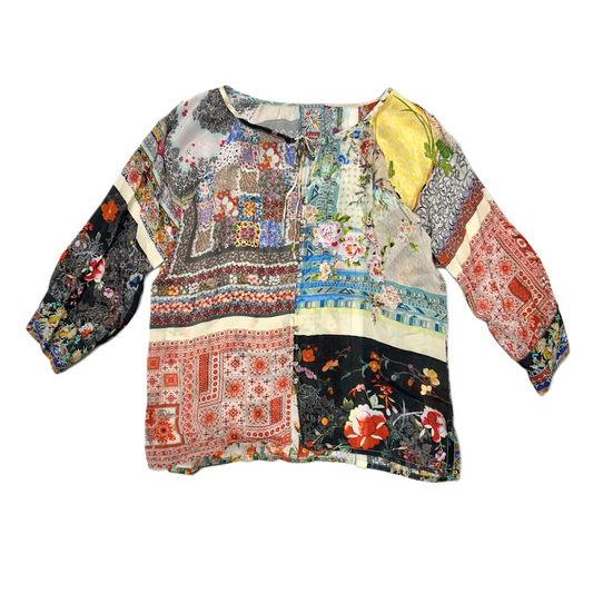 Top 3/4 Sleeve Designer By Johnny Was In Multi-colored, Size: M