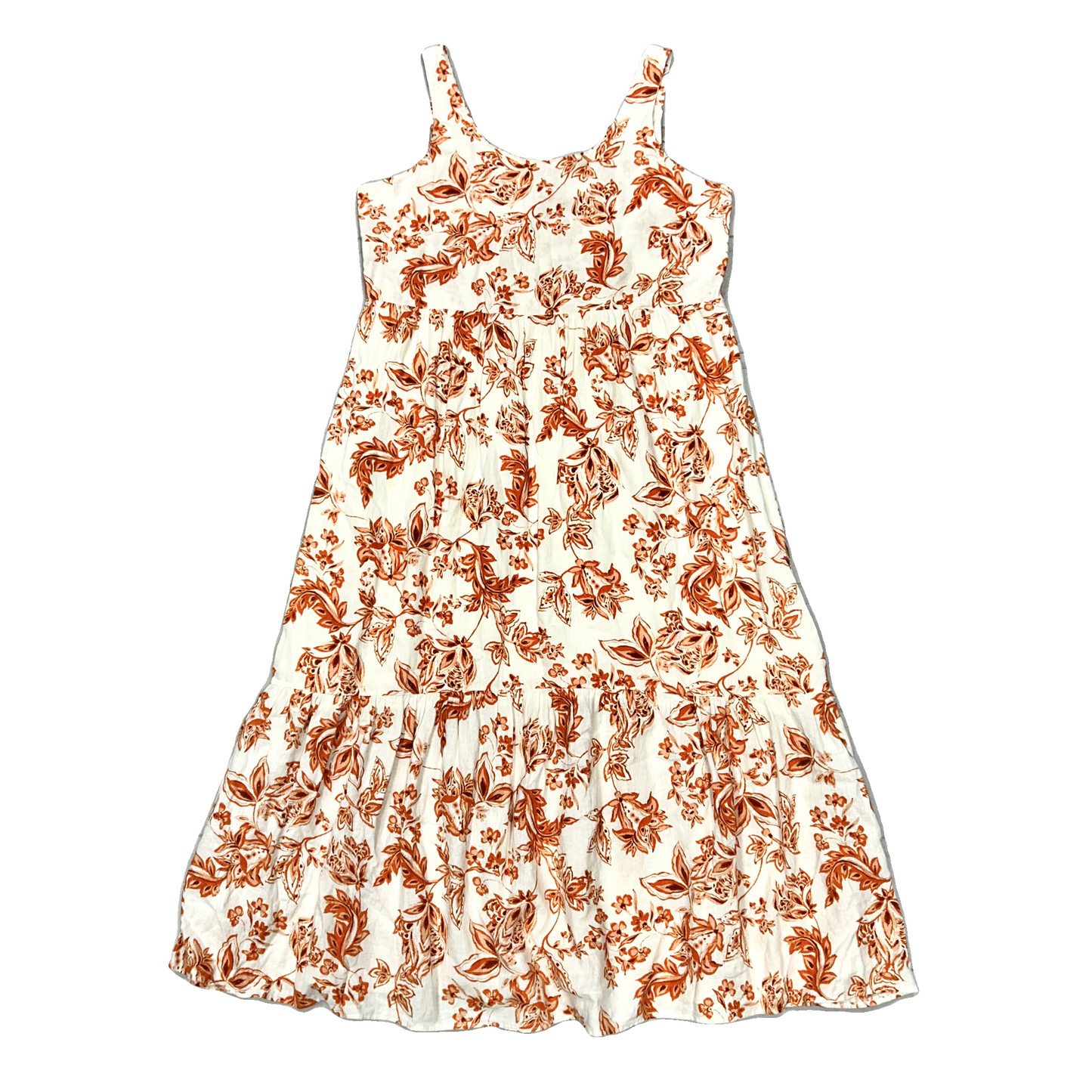 Dress Casual Midi By J. Jill In Orange & White, Size: Mp