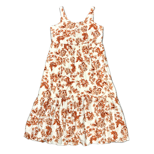 Dress Casual Midi By J. Jill In Orange & White, Size: Mp