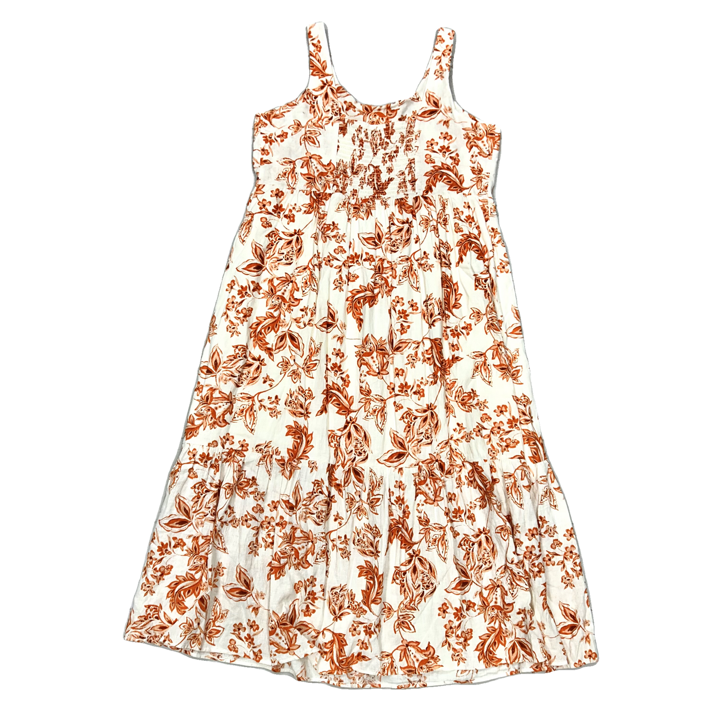 Dress Casual Midi By J. Jill In Orange & White, Size: Mp