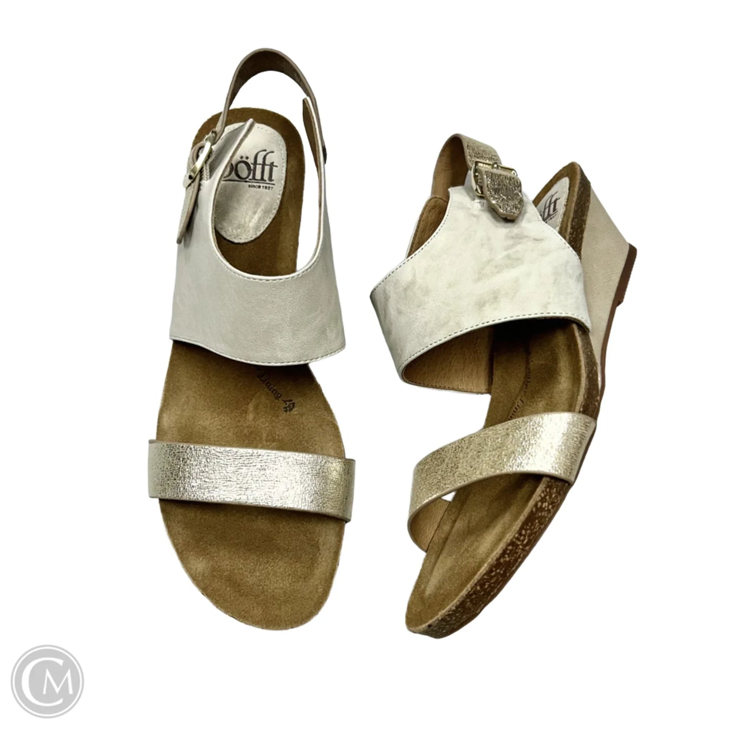 Sandals Heels Wedge By Sofft In Cream, Size: 8.5