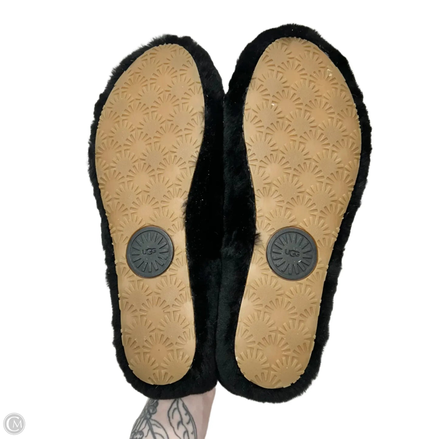 Slippers Designer By Ugg In Black, Size: 10