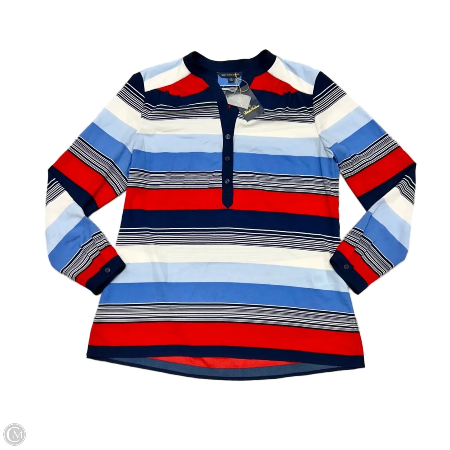 Top Long Sleeve By Brooks Brothers In Blue & Red & White, Size: Xl