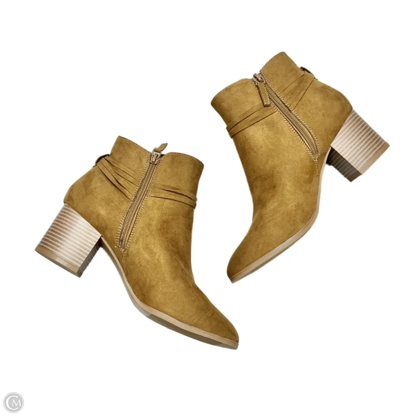 Boots Ankle Heels By Dressbarn In Tan, Size: 9.5