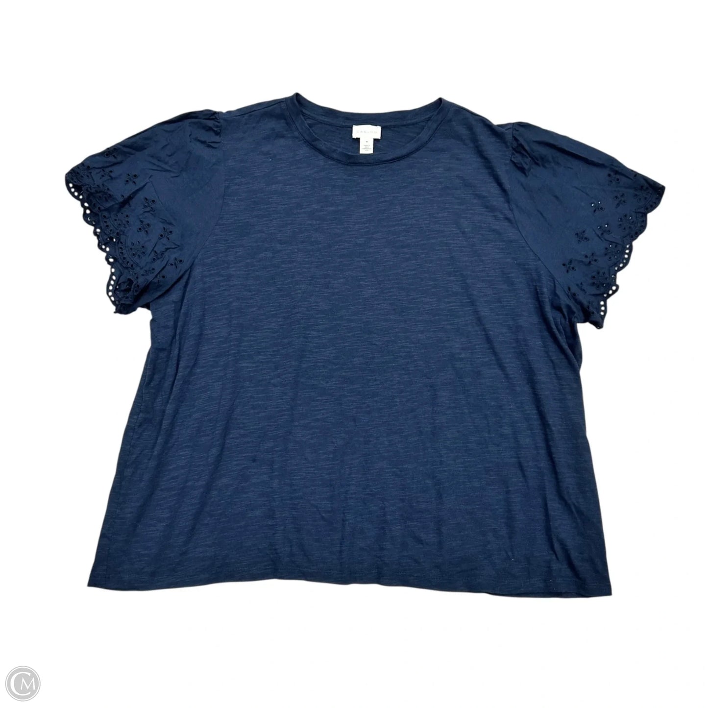 Top Short Sleeve By Caslon In Navy, Size: 4x