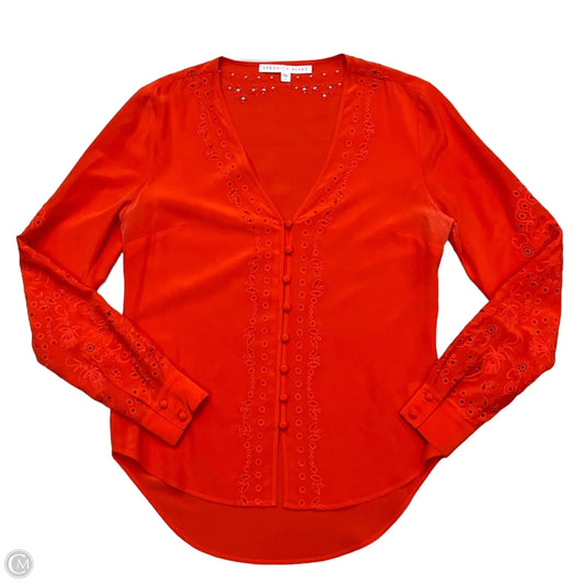 Top Long Sleeve By Veronica Beard In Orange, Size: S