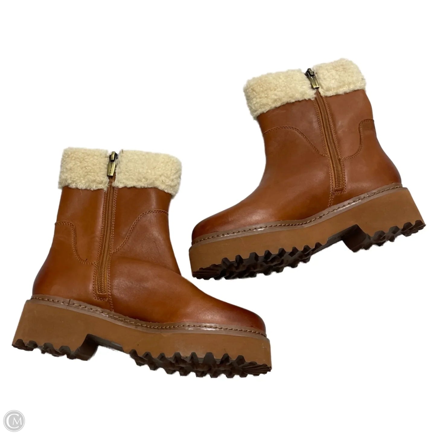 Boots Ankle Heels By Vince Camuto In Brown, Size: 5.5