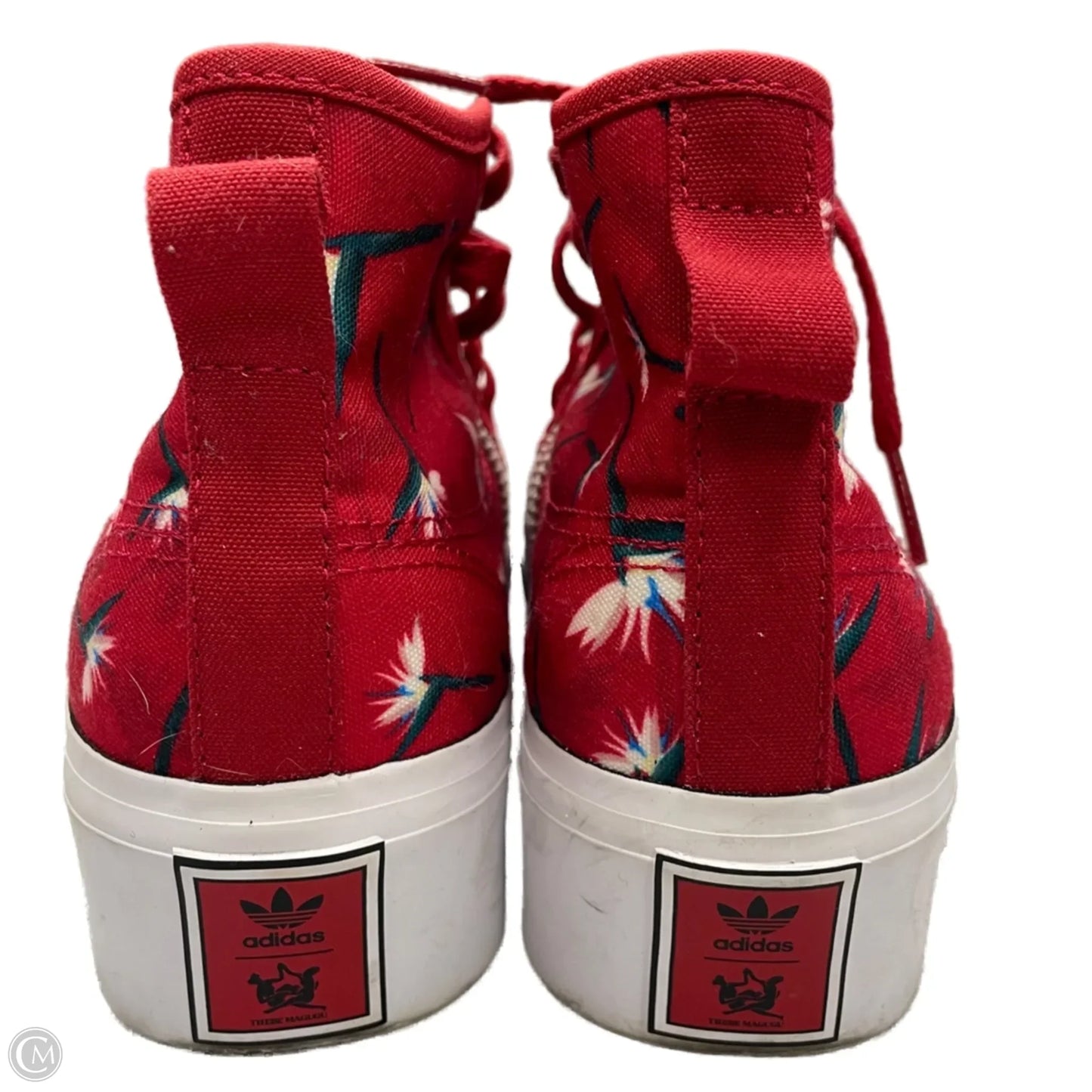 Shoes Sneakers By Adidas In Red & White, Size: 5