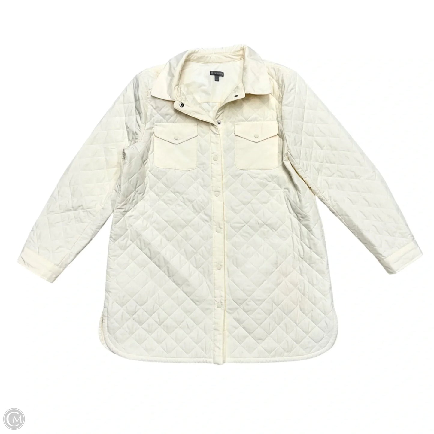 Jacket Puffer & Quilted By Talbots In Cream, Size: L