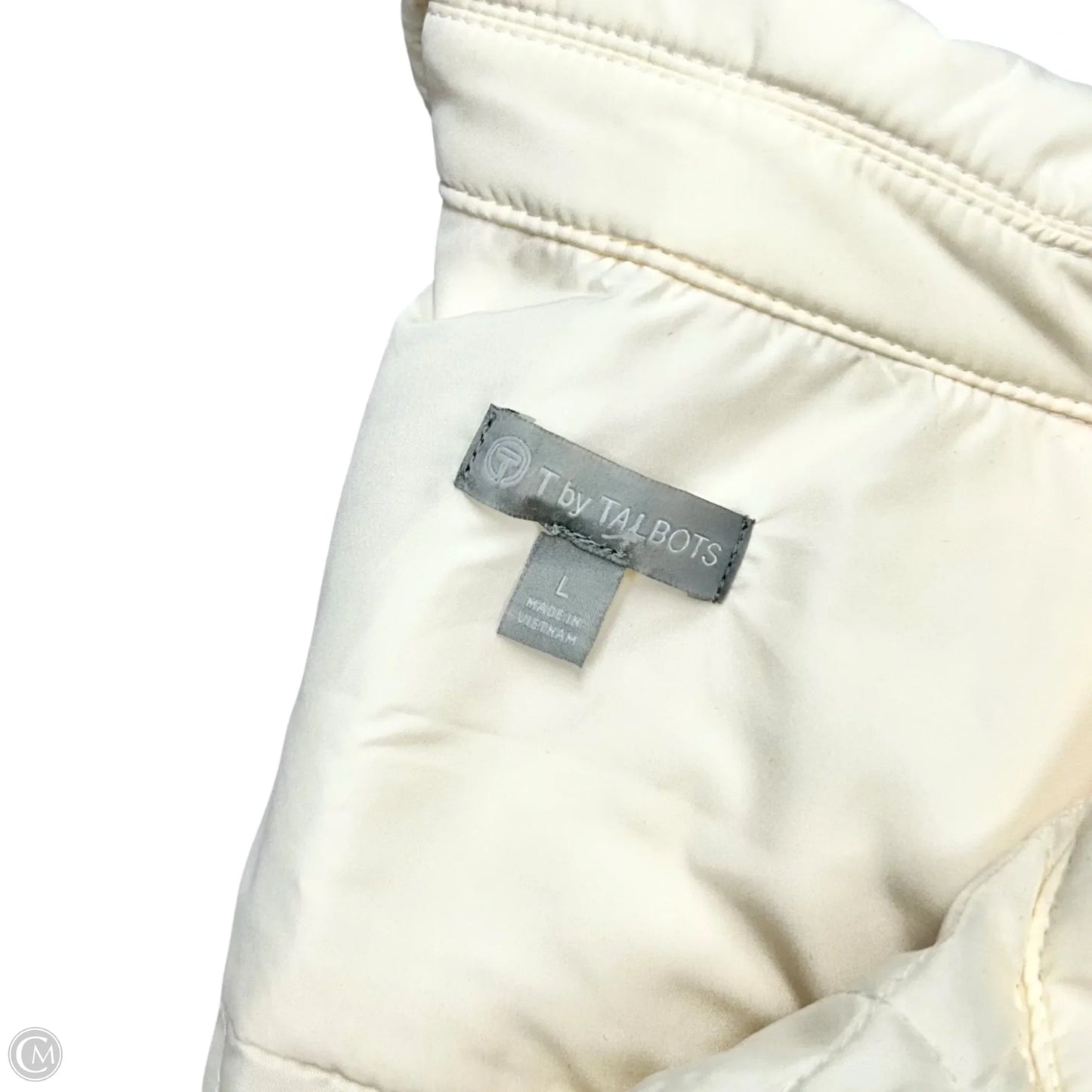 Jacket Puffer & Quilted By Talbots In Cream, Size: L