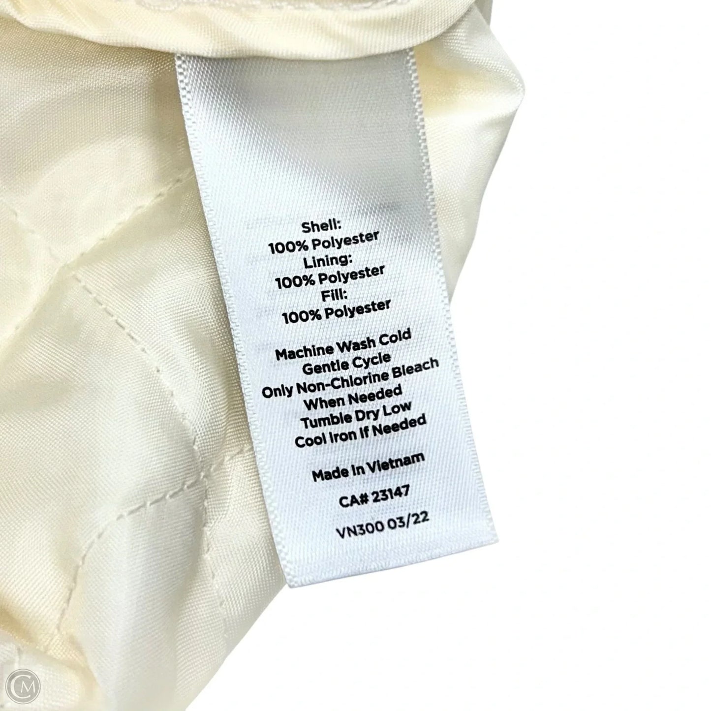 Jacket Puffer & Quilted By Talbots In Cream, Size: L