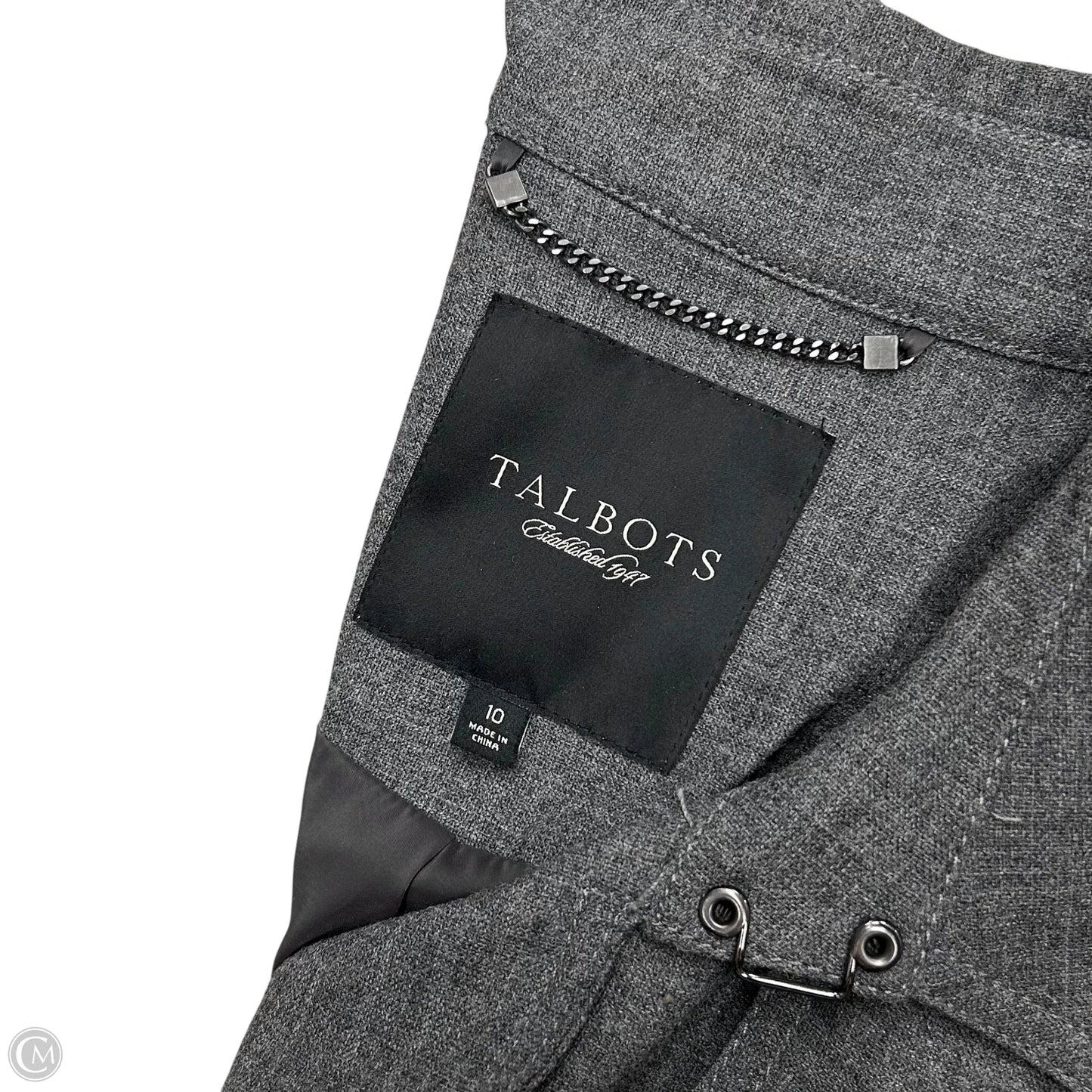 Coat Trench Coat By Talbots In Grey, Size: M