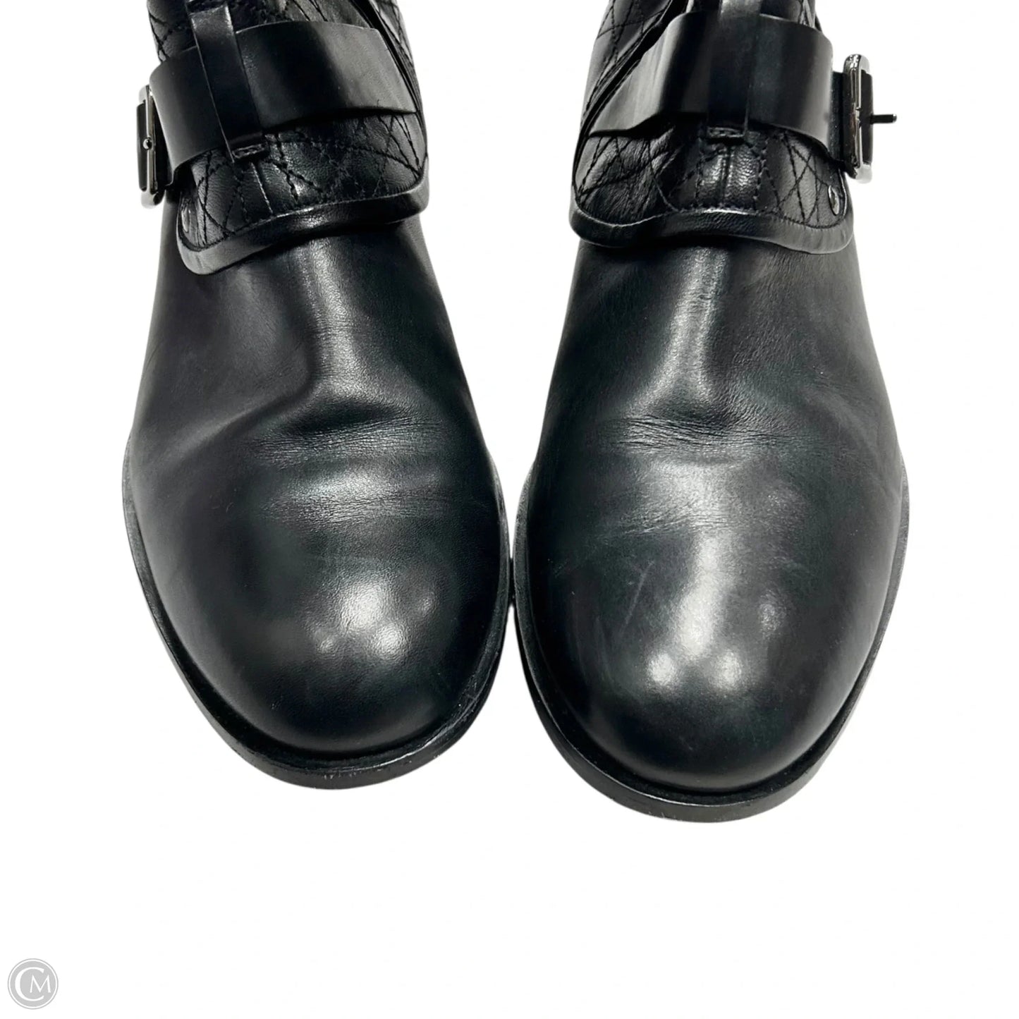 Boots Luxury Designer By Dior In Black, Size: 7.5