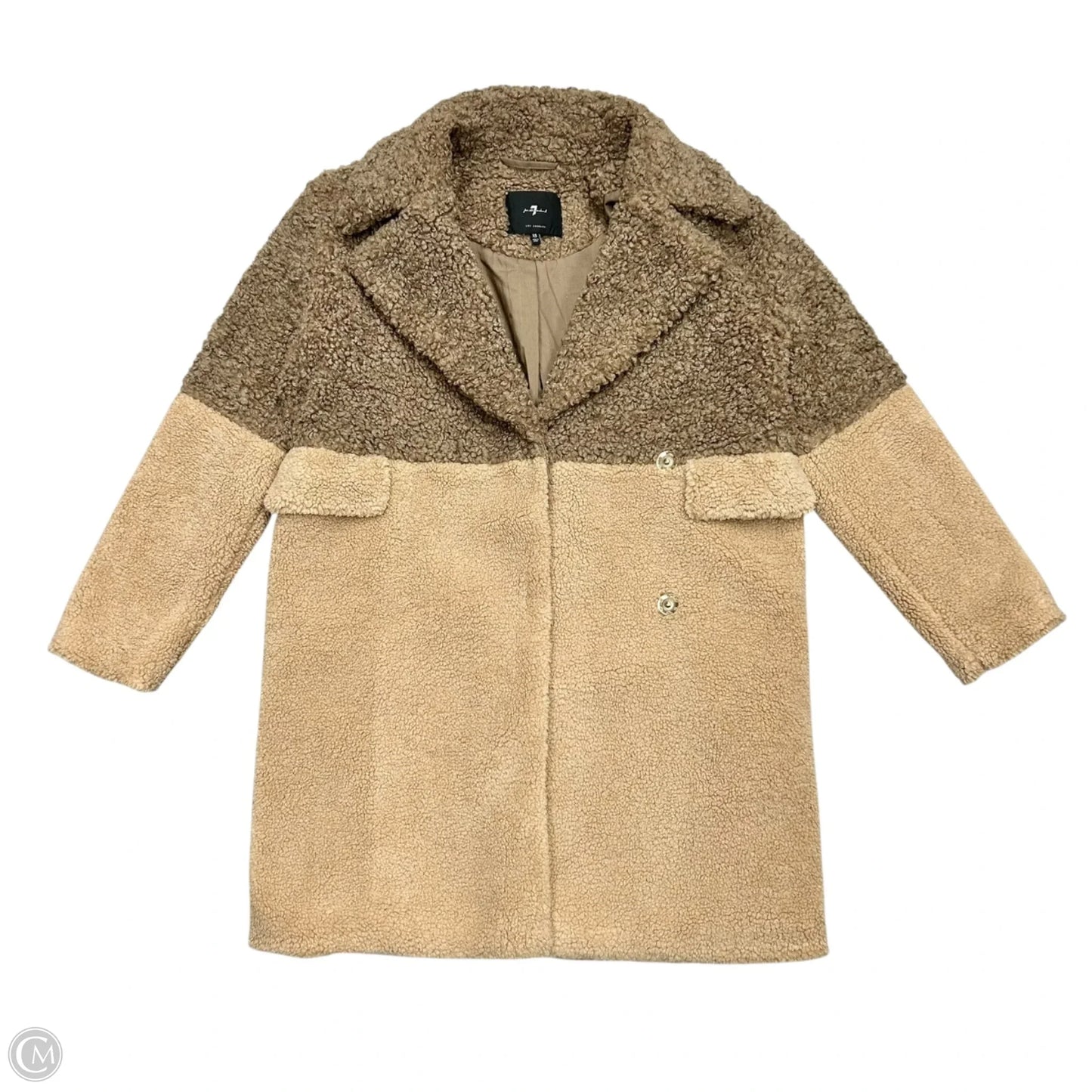 Coat Faux Fur & Sherpa By 7 For All Mankind In Tan, Size: Xs