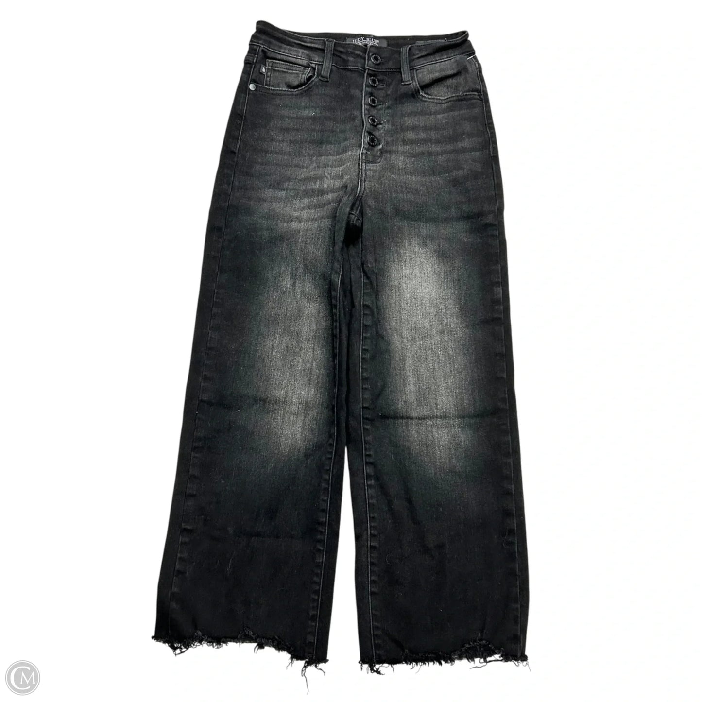 Jeans Cropped By Judy Blue In Black Denim, Size: 2