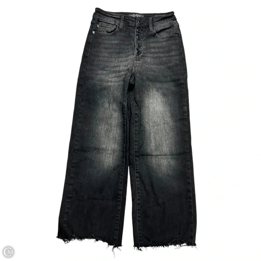 Jeans Cropped By Judy Blue In Black Denim, Size: 2