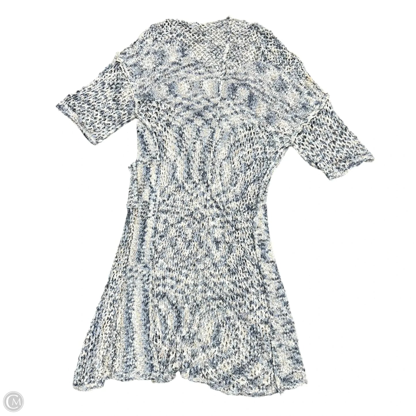 Sweater Cardigan By Pol In Blue & Cream, Size: S