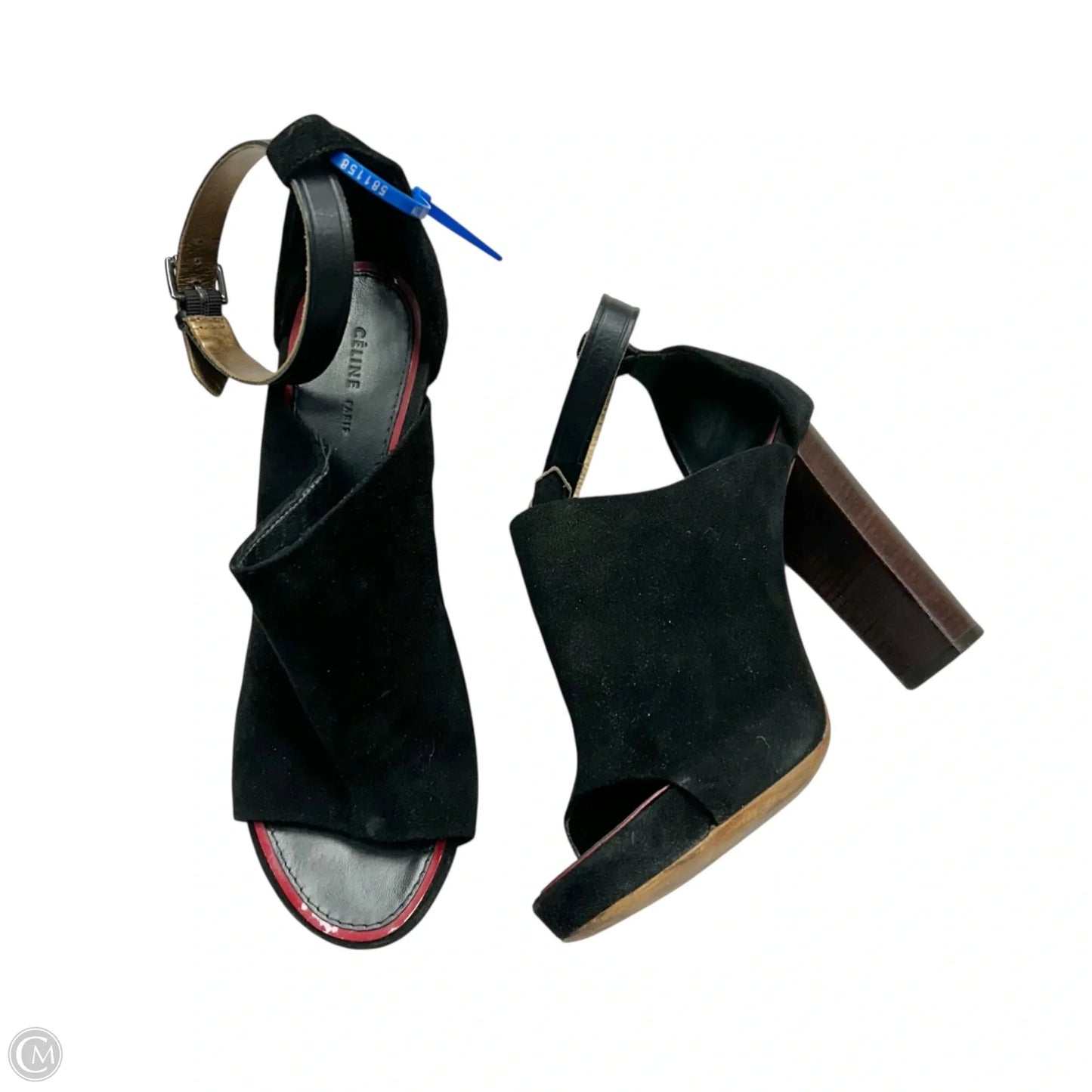 Sandals Luxury Designer By Celine In Black & Brown, Size: 7