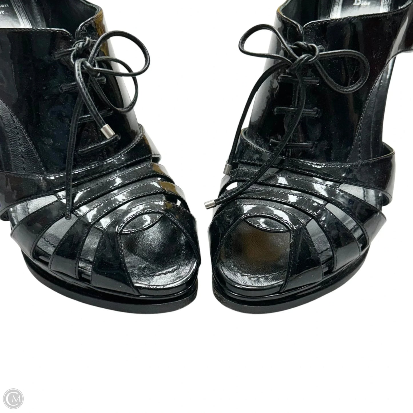 Sandals Luxury Designer By Dior In Black, Size: 8