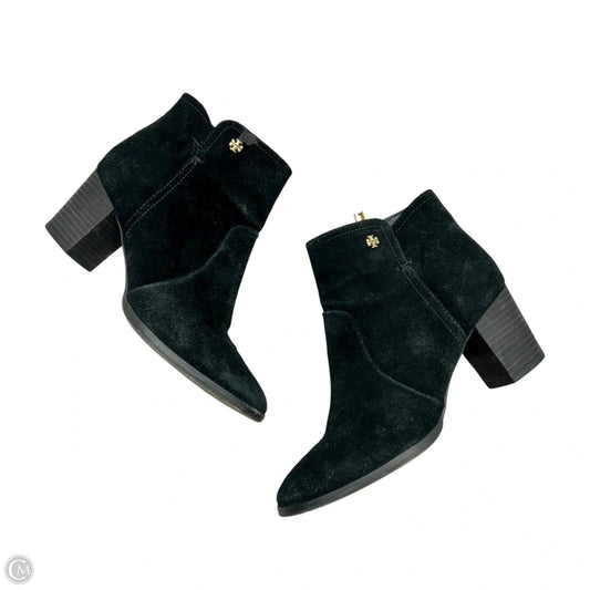 Boots Designer By Tory Burch In Black & Gold, Size: 7
