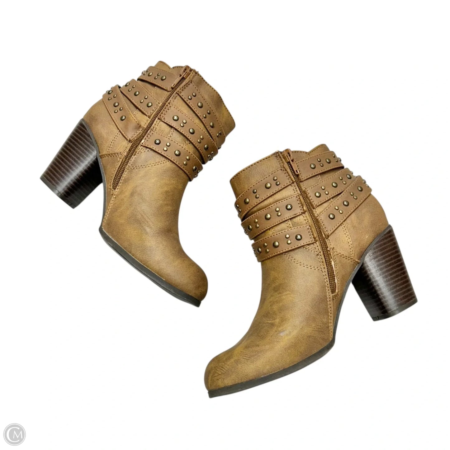 Boots Ankle Heels By Madden Girl In Tan, Size: 8.5