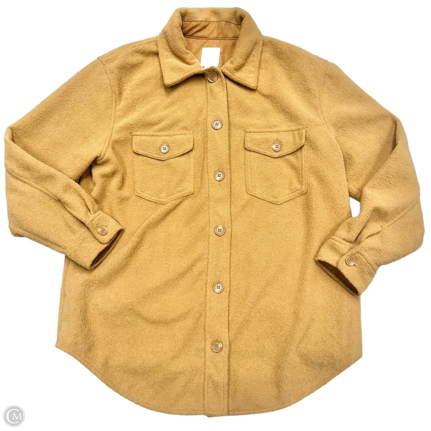 Jacket Shirt By Joie In Tan, Size: L