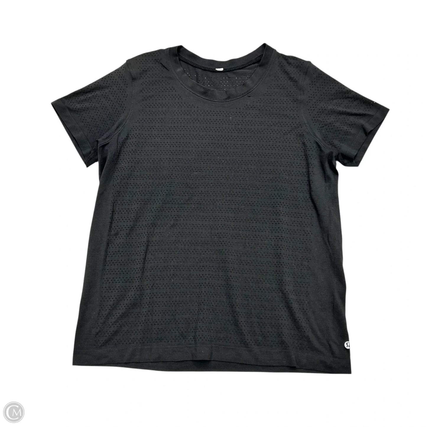 Athletic Top Short Sleeve By Lululemon In Black, Size: M