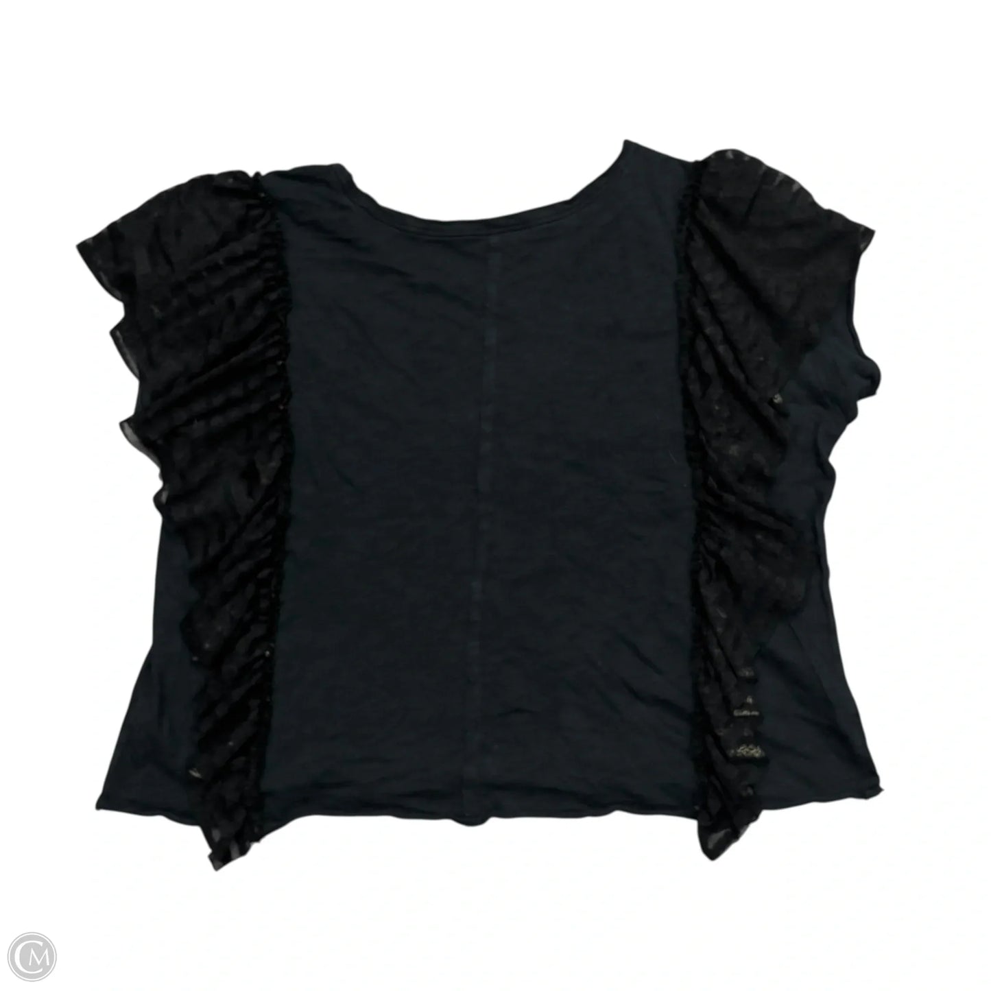 Top Short Sleeve By Pilcro In Black & Gold, Size: L