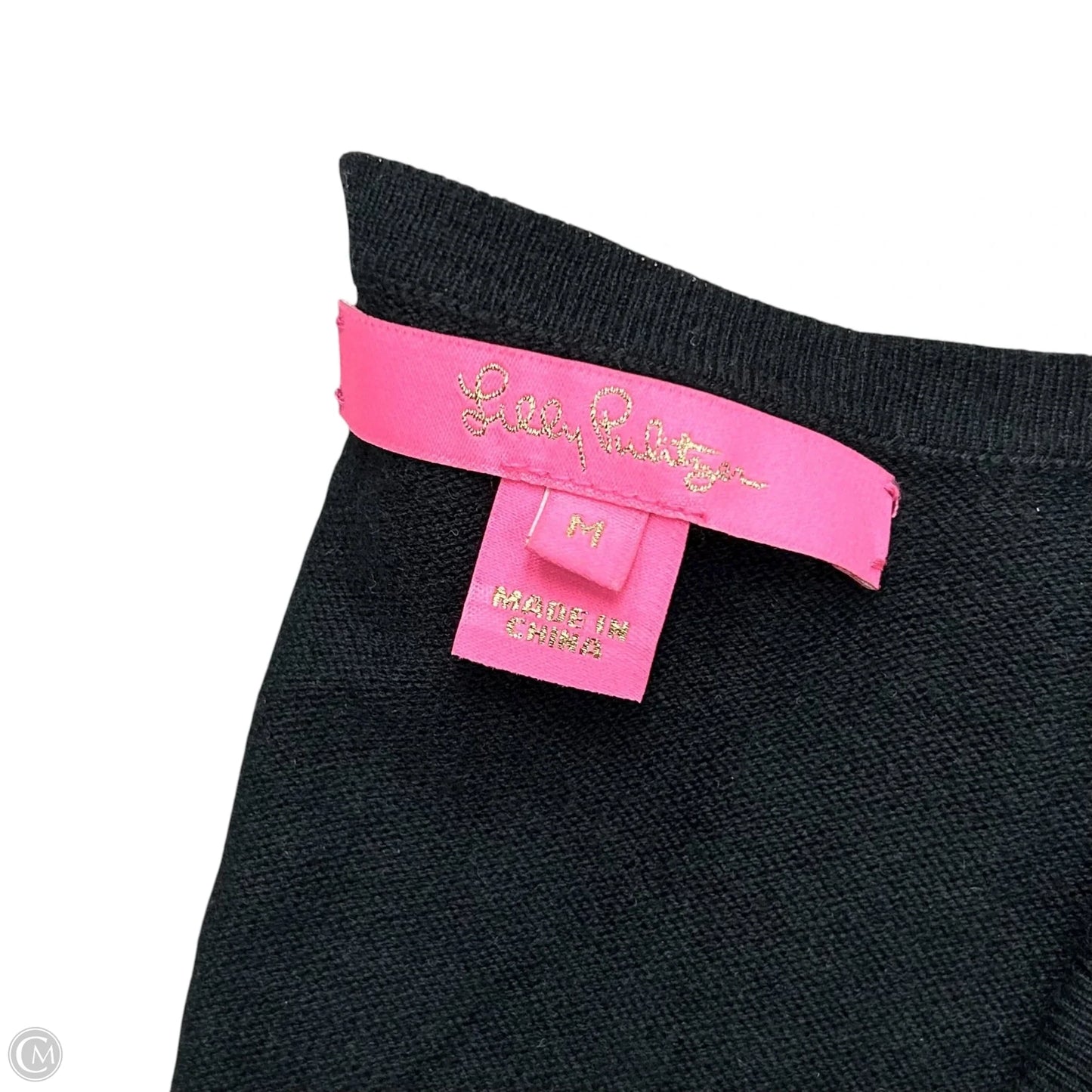 Sweater Cardigan Designer By Lilly Pulitzer In Black, Size: M