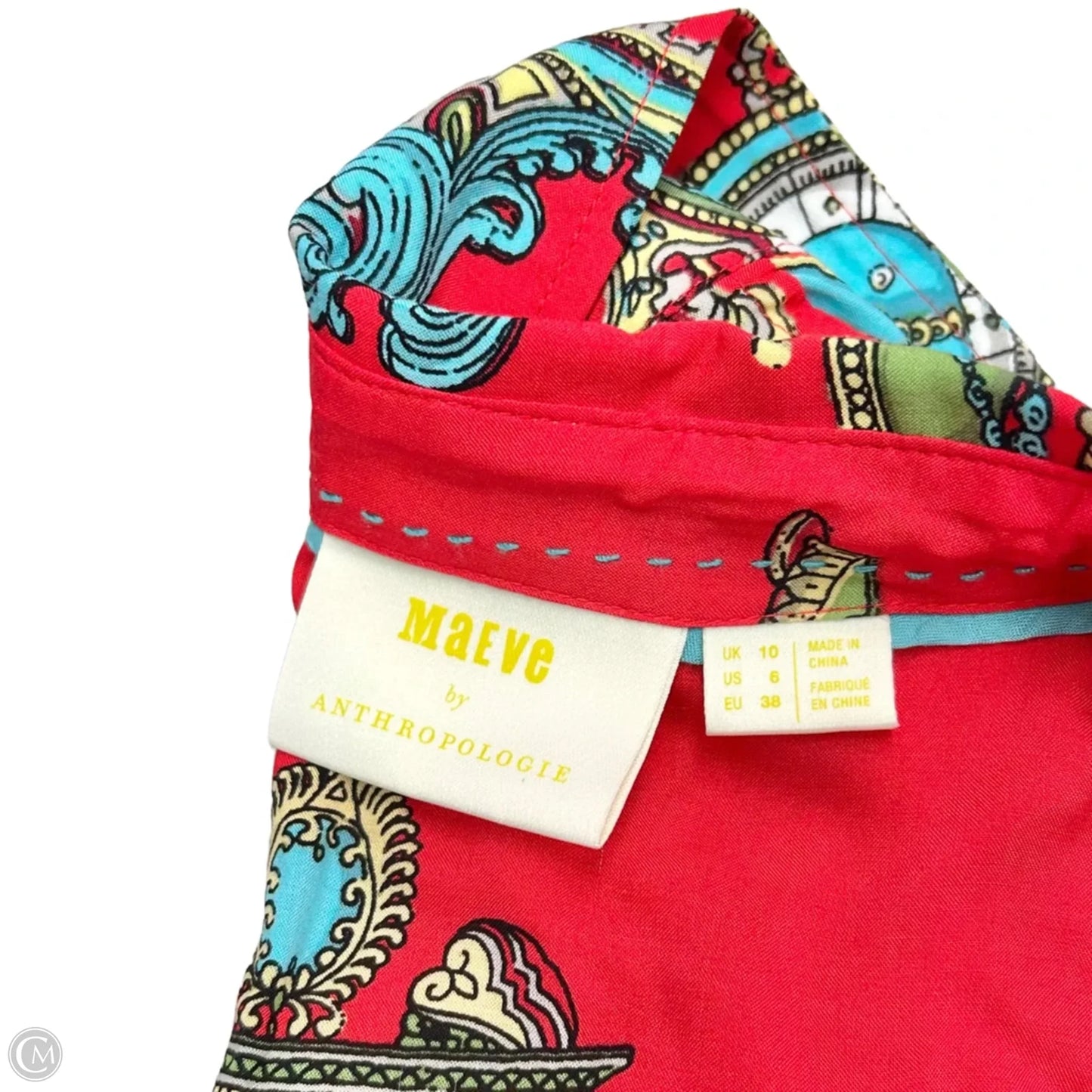 Top Long Sleeve By Maeve In Blue & Red, Size: S