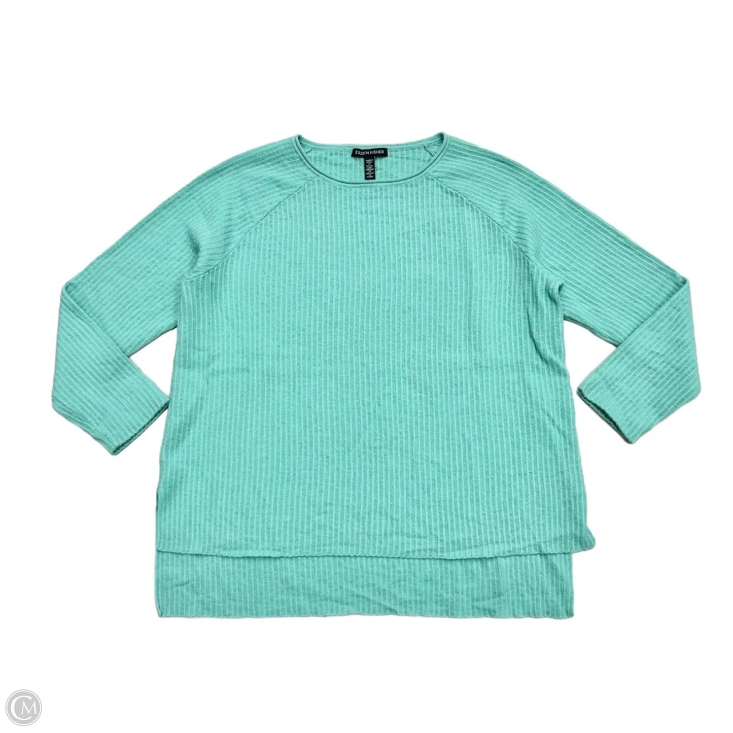 Top 3/4 Sleeve By Eileen Fisher In Teal, Size: S