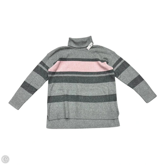 Sweater By Talbots In Grey & Pink, Size: Xl