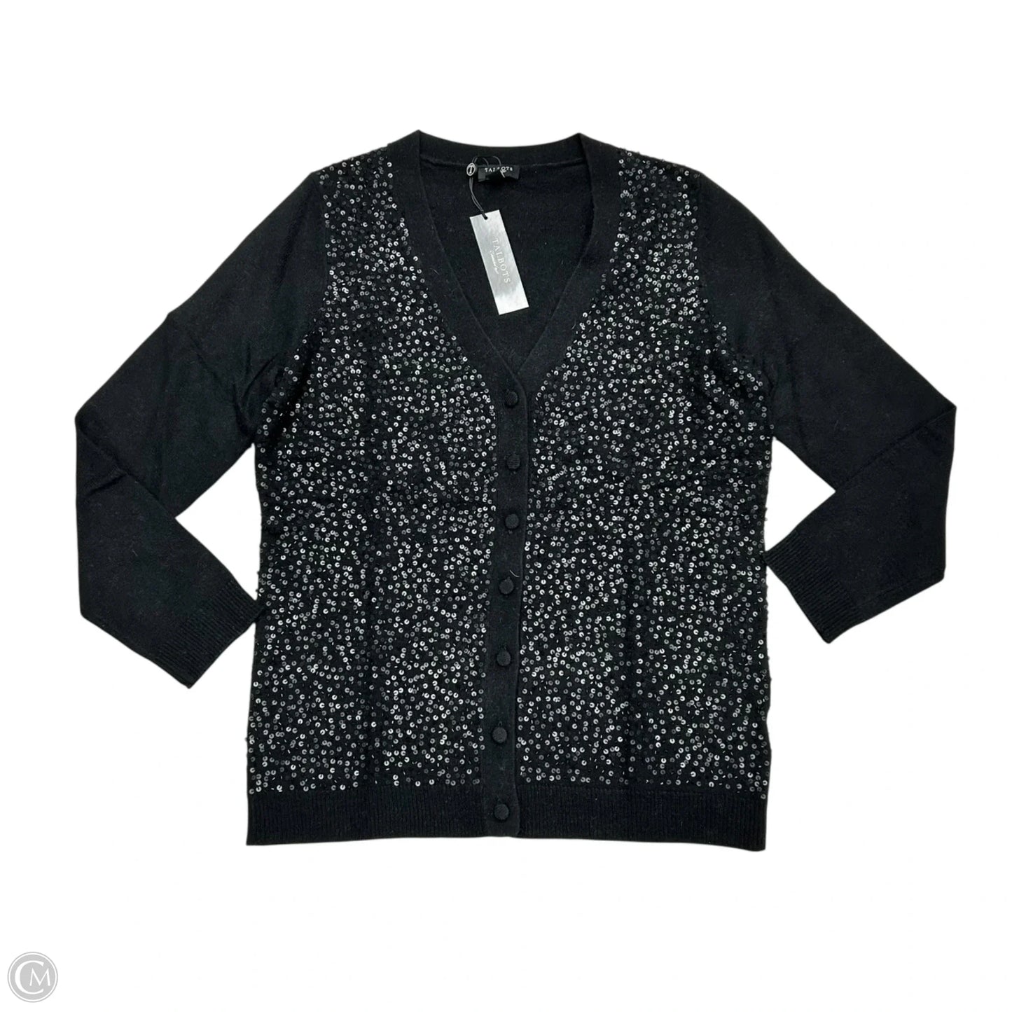 Sweater Cardigan By Talbots In Black, Size: M