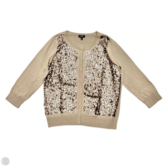 Sweater Cardigan By Talbots In Tan, Size: M