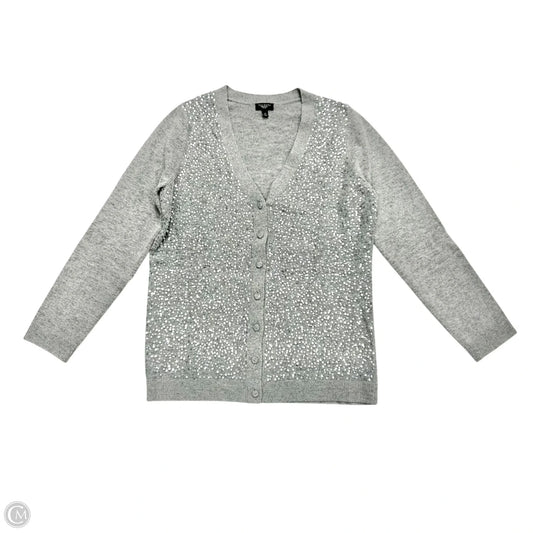 Sweater Cardigan By Talbots In Grey, Size: M