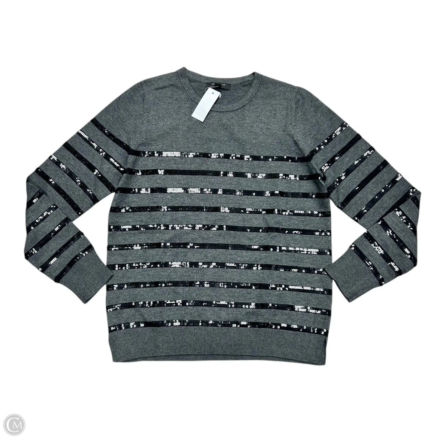 Top Long Sleeve By Ann Taylor In Black & Grey, Size: Lp