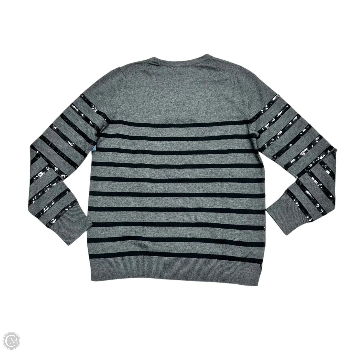 Top Long Sleeve By Ann Taylor In Black & Grey, Size: Lp