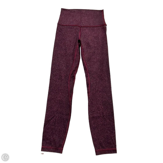 Athletic Leggings By Lululemon In Black & Red, Size: Xs