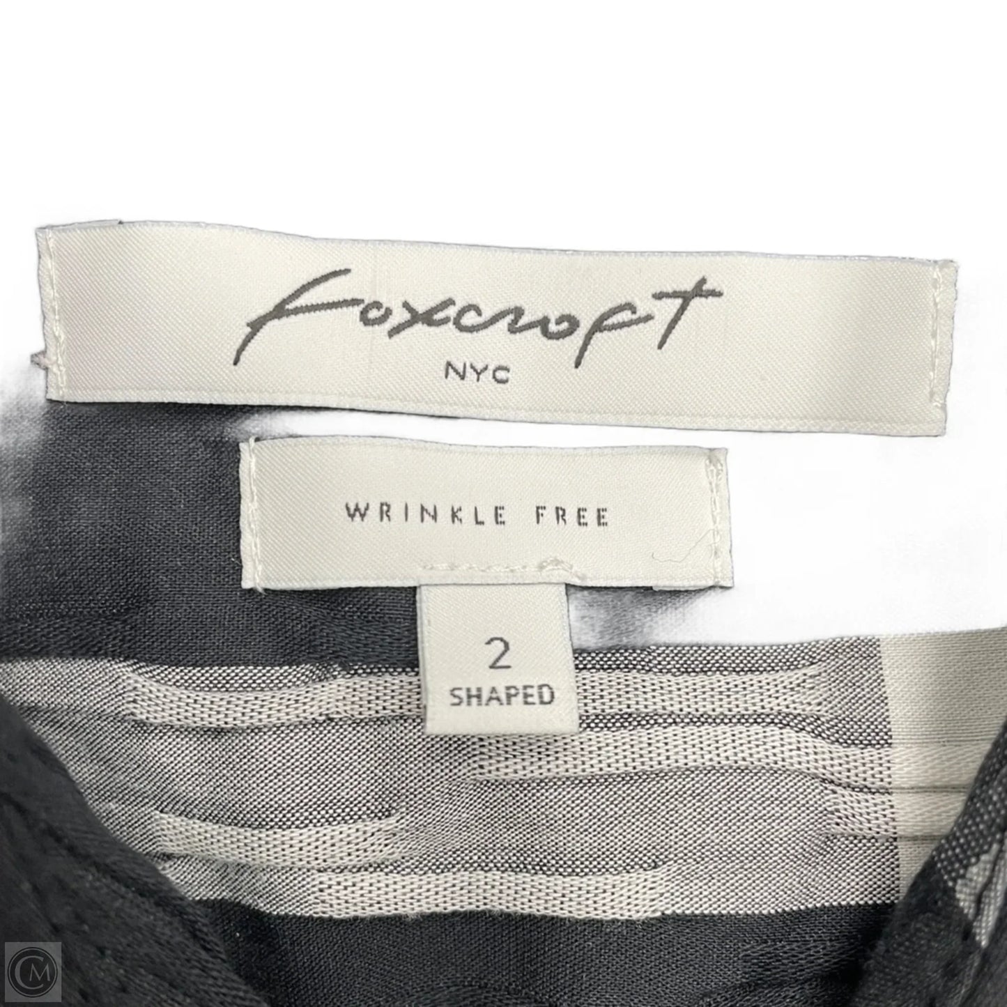 Blouse Long Sleeve By Foxcroft In Plaid Pattern, Size: Xs