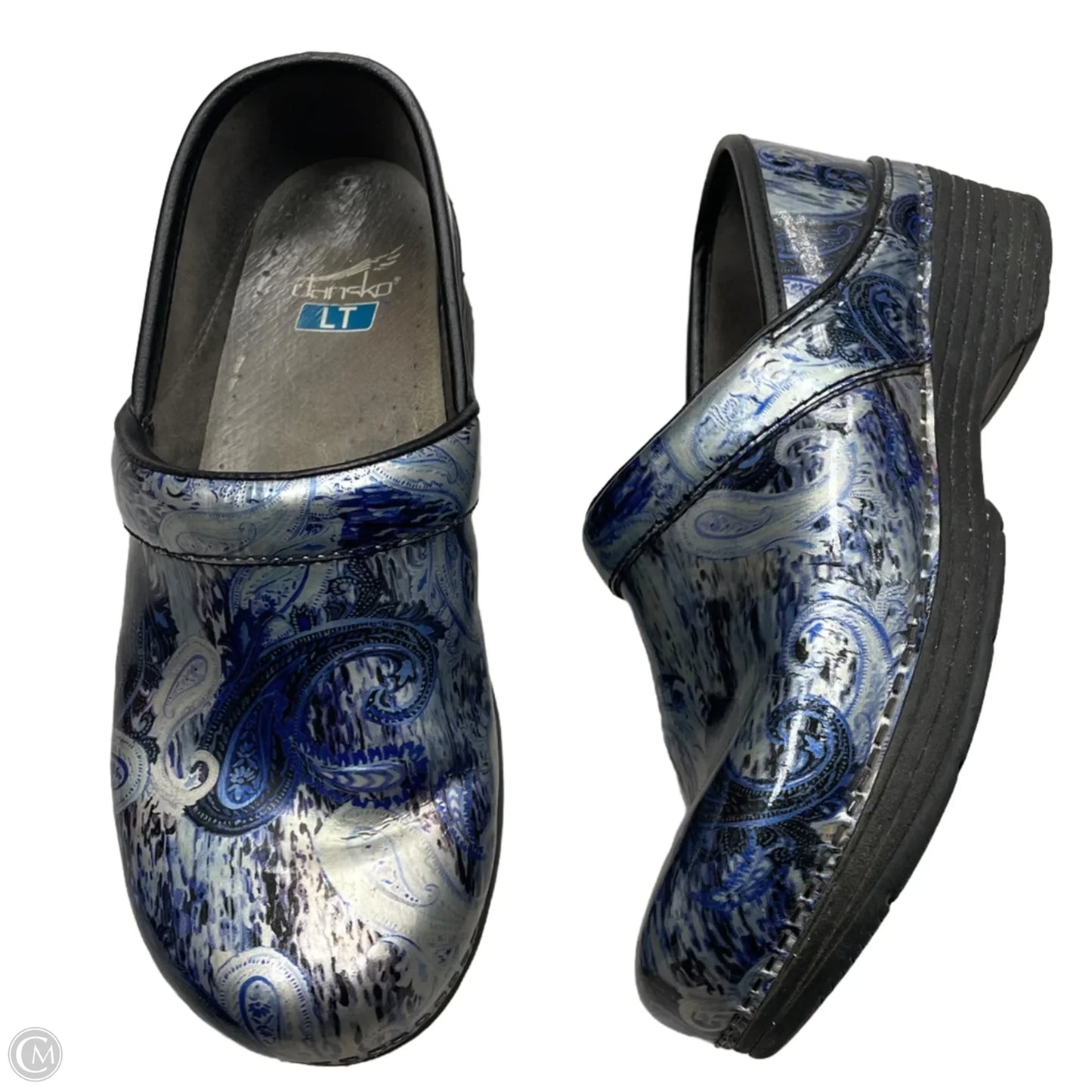 Shoes Heels Platform By Dansko In Blue & Silver, Size: 8.5
