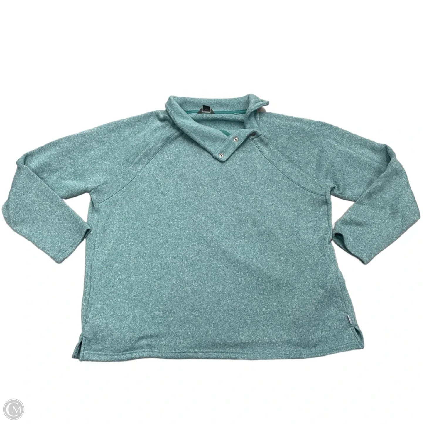 Athletic Sweatshirt Collar By Eddie Bauer In Aqua, Size: 2x