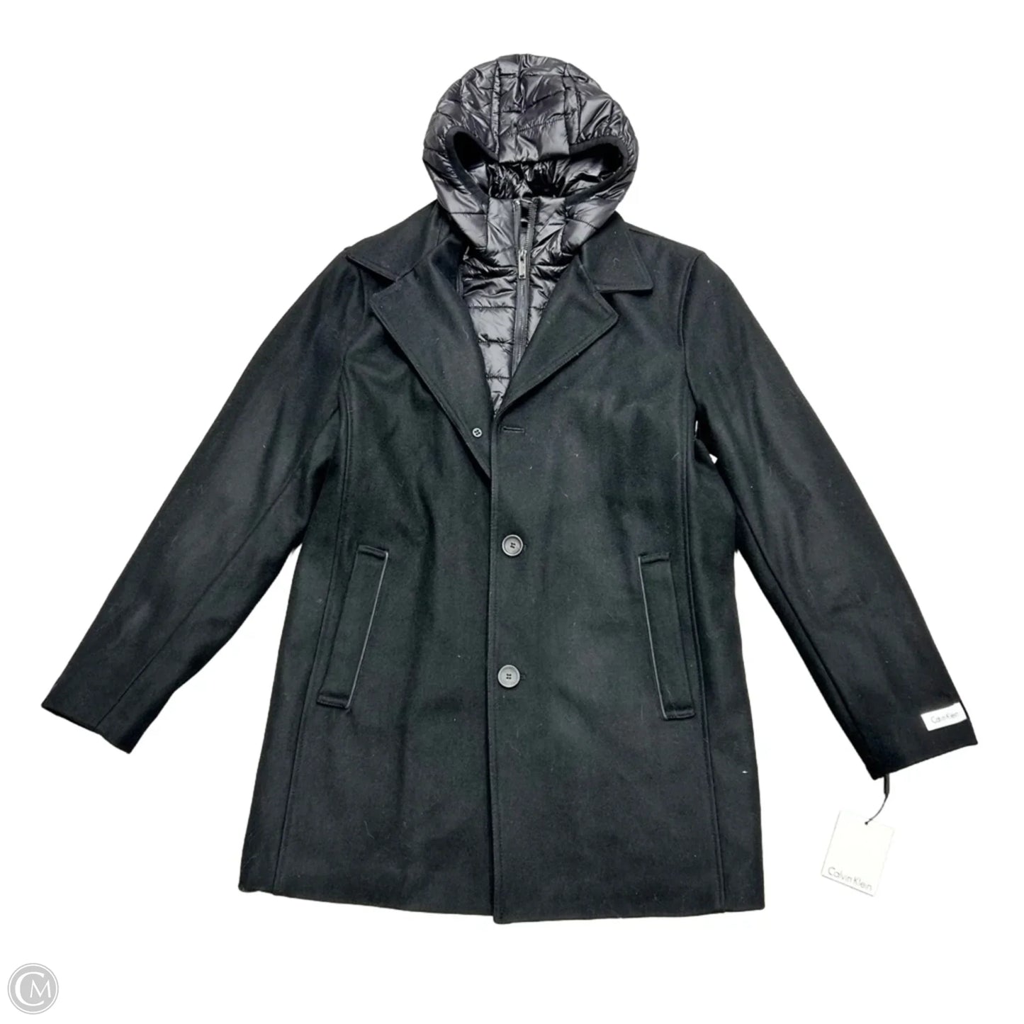 Coat Puffer & Quilted By Calvin Klein In Black, Size: M