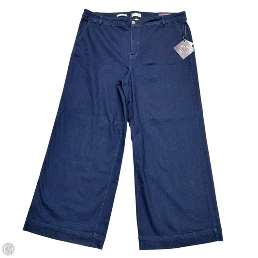 Jeans Wide Leg By Ava & Viv In Blue Denim, Size: 20