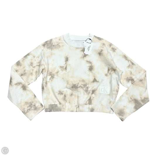 Athletic Sweatshirt Crewneck By Calvin Klein In Tie Dye Print, Size: L