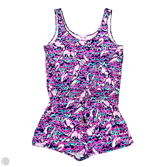 Romper Designer By Lilly Pulitzer In Pink & Purple, Size: Xl