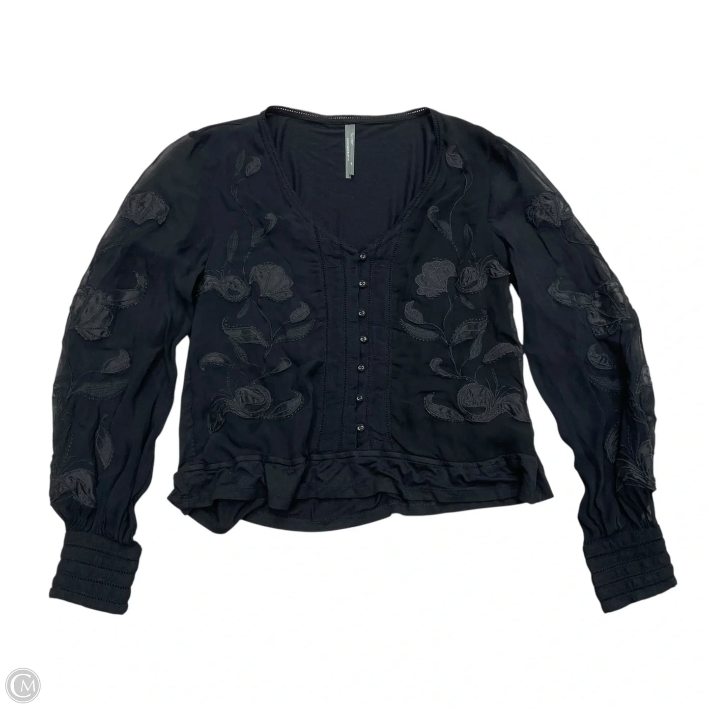 Top Long Sleeve By Anthropologie In Black, Size: Xs